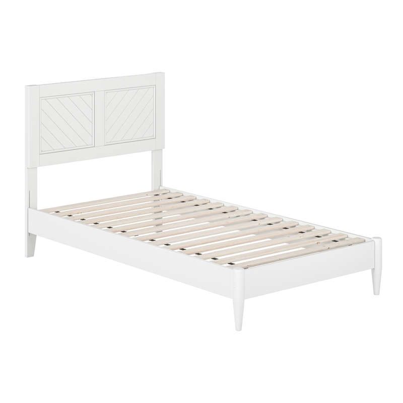 Berkshire Twin Wood Low Profile Platform Bed in White