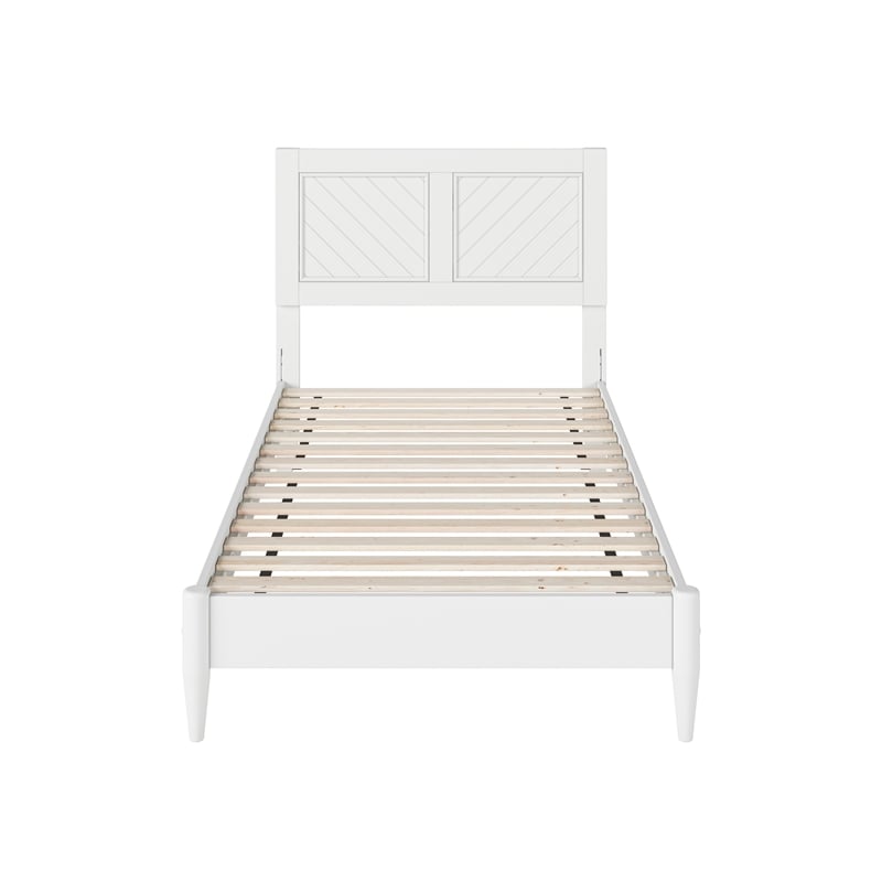 Berkshire Twin Wood Low Profile Platform Bed in White