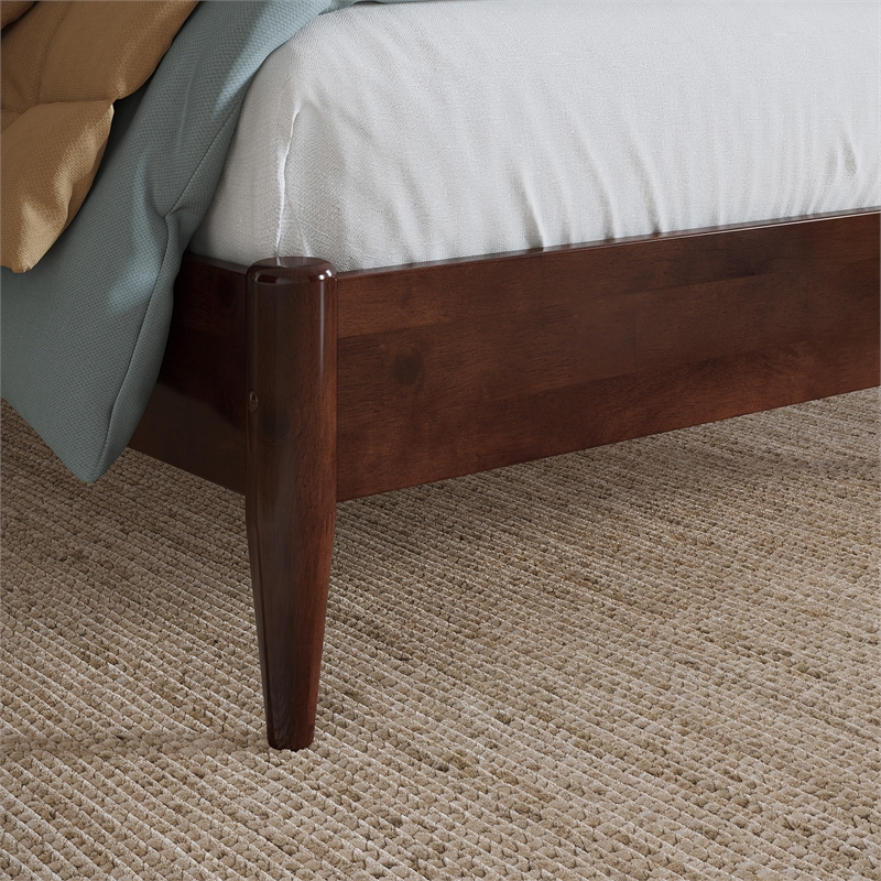 Berkshire Twin Solid Wood Low Profile Platform Bed in Walnut