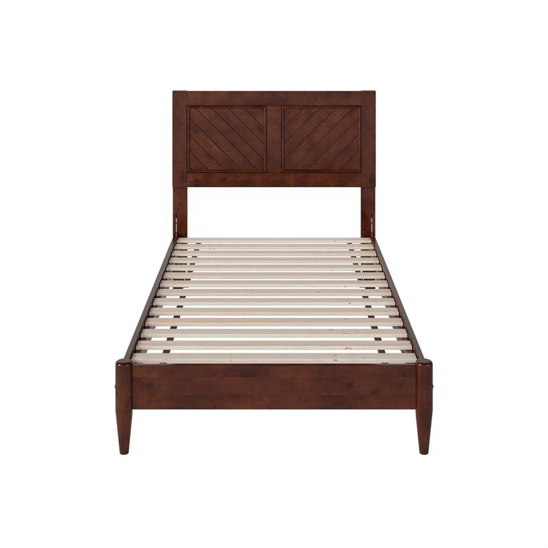 Berkshire Twin Solid Wood Low Profile Platform Bed in Walnut