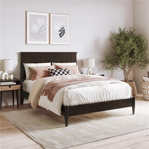 Naples Full Wood Low Profile Platform Bed in Espresso