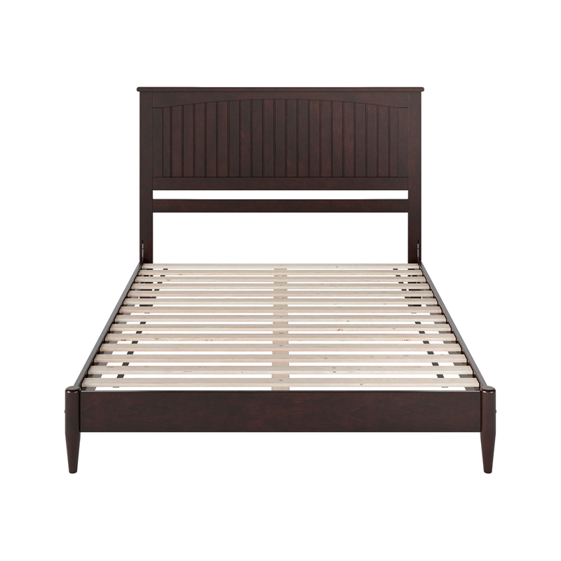 Naples Queen Wood Low Profile Platform Bed in Espresso
