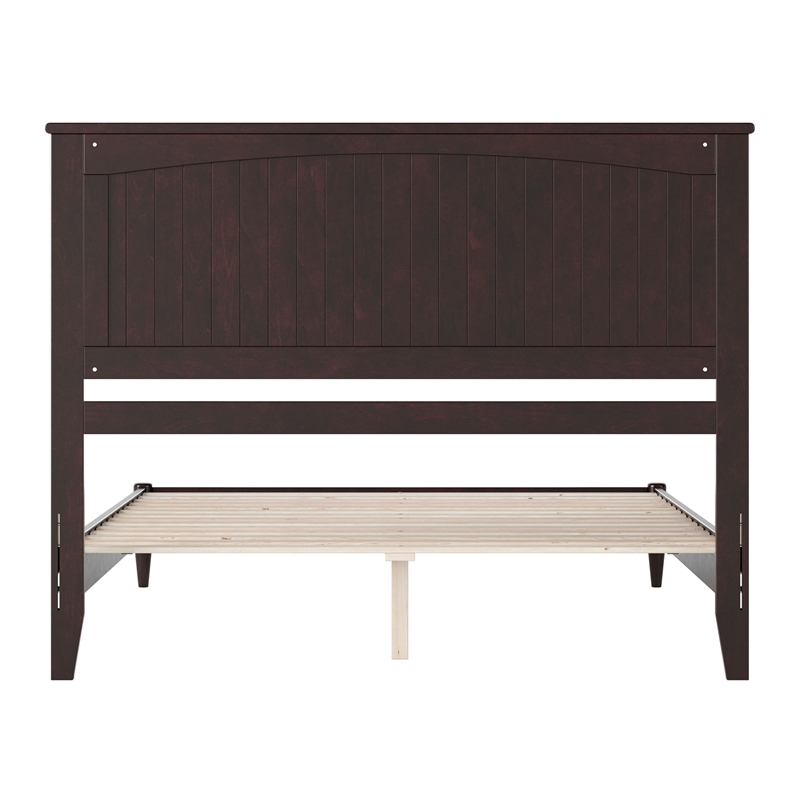 Naples Queen Wood Low Profile Platform Bed in Espresso