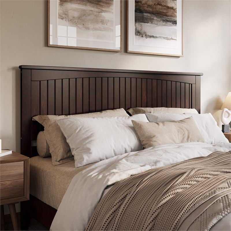 Naples King Wood Low Profile Platform Bed in Espresso