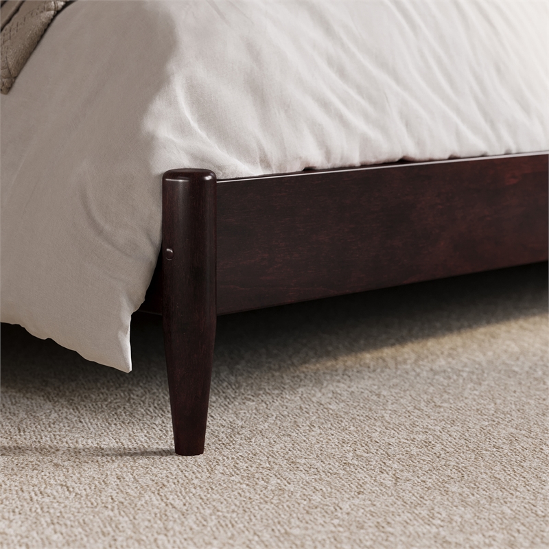 Naples King Wood Low Profile Platform Bed in Espresso