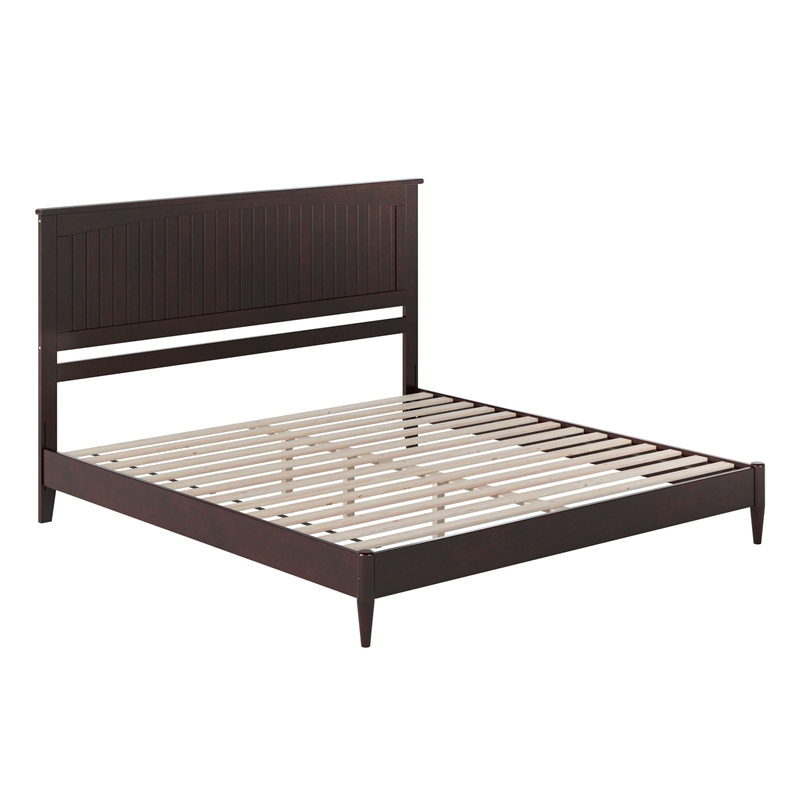 Naples King Wood Low Profile Platform Bed in Espresso
