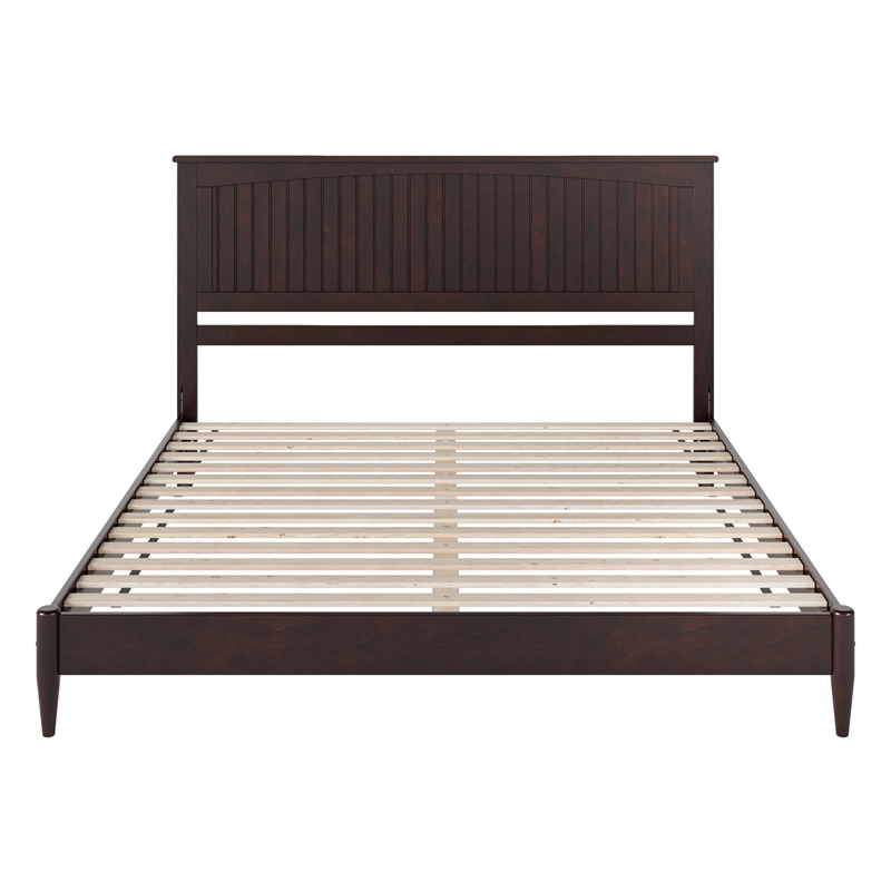 Naples King Wood Low Profile Platform Bed in Espresso
