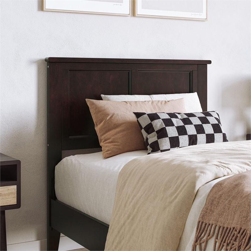 Charlotte Twin XL Low Profile Platform Bed with Matching Footboard in Espresso