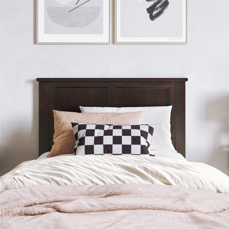 Charlotte Twin XL Low Profile Platform Bed with Matching Footboard in Espresso