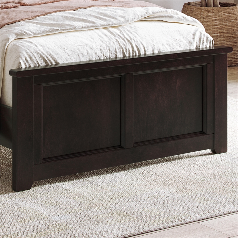 Charlotte Twin XL Low Profile Platform Bed with Matching Footboard in Espresso