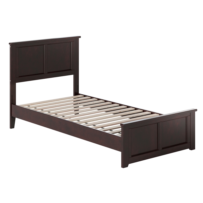 Charlotte Twin XL Low Profile Platform Bed with Matching Footboard in Espresso