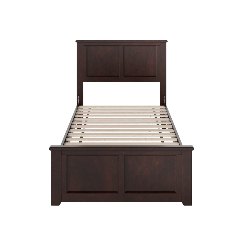 Charlotte Twin XL Low Profile Platform Bed with Matching Footboard in Espresso