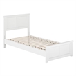 Charlotte Twin XL Wood Low Profile Platform Bed with Matching Footboard in White