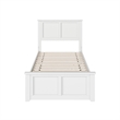 Charlotte Twin XL Wood Low Profile Platform Bed with Matching Footboard in White