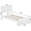 Charlotte Twin XL Wood Low Profile Platform Bed with Matching Footboard in White