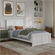 Charlotte Twin XL Wood Low Profile Platform Bed with Matching Footboard in White