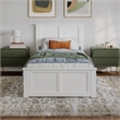 Charlotte Twin XL Wood Low Profile Platform Bed with Matching Footboard in White