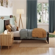Charlotte Twin Wood Low Profile Platform Bed with Matching Footboard in Espresso