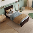 Charlotte Twin Wood Low Profile Platform Bed with Matching Footboard in Espresso