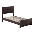 Charlotte Twin Wood Low Profile Platform Bed with Matching Footboard in Espresso