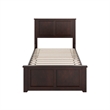 Charlotte Twin Wood Low Profile Platform Bed with Matching Footboard in Espresso