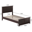 Charlotte Twin Wood Low Profile Platform Bed with Matching Footboard in Espresso