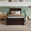 Charlotte Twin Wood Low Profile Platform Bed with Matching Footboard in Espresso