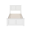 Charlotte Twin Wood Low Profile Platform Bed with Matching Footboard in White