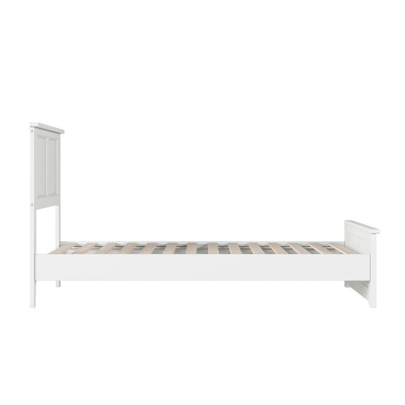 Charlotte Twin Wood Low Profile Platform Bed with Matching Footboard in White