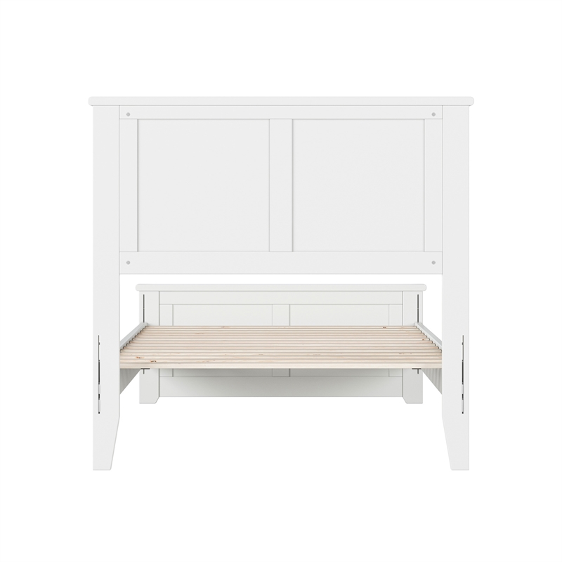 Charlotte Twin Wood Low Profile Platform Bed with Matching Footboard in White