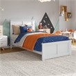 Charlotte Twin Wood Low Profile Platform Bed with Matching Footboard in White