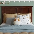 Charlotte Twin Wood Low Profile Platform Bed with Matching Footboard in Walnut