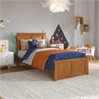 Charlotte Twin Low Profile Platform Bed with Matching Footboard in Light Toffee