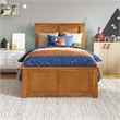 Charlotte Twin Low Profile Platform Bed with Matching Footboard in Light Toffee