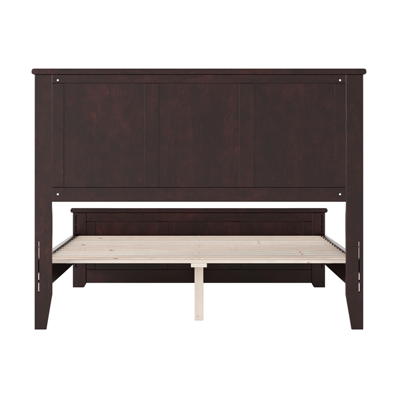 Charlotte Full Wood Low Profile Platform Bed with Matching Footboard in Espresso