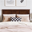 Charlotte Full Wood Low Profile Platform Bed with Matching Footboard in Walnut