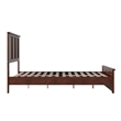 Charlotte Full Wood Low Profile Platform Bed with Matching Footboard in Walnut