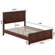 Charlotte Full Wood Low Profile Platform Bed with Matching Footboard in Walnut