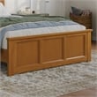 Charlotte Full Low Profile Platform Bed with Matching Footboard in Light Toffee