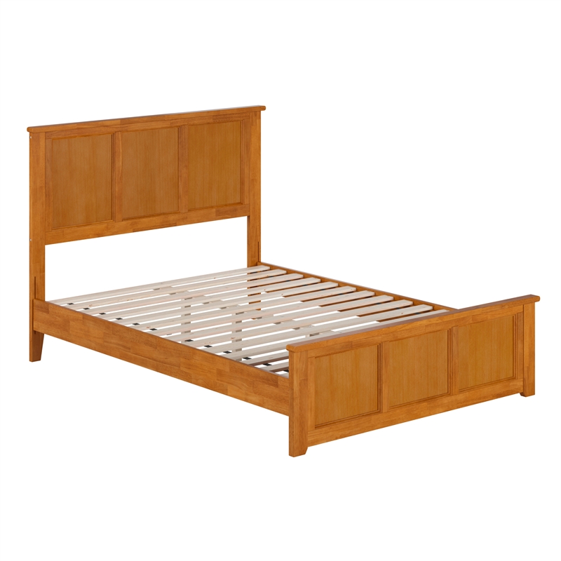 Charlotte Full Low Profile Platform Bed with Matching Footboard in Light Toffee