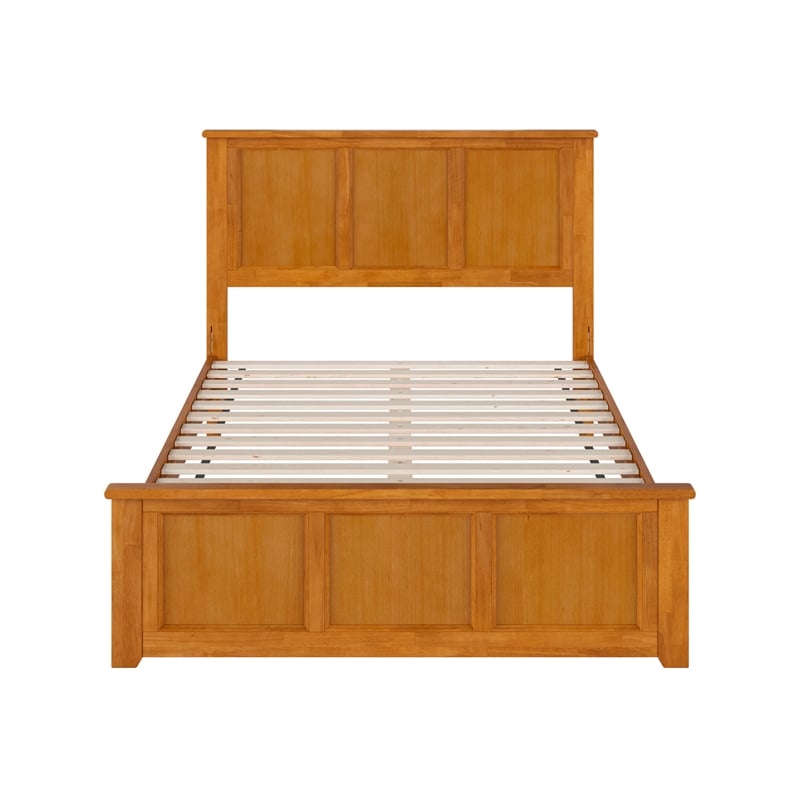 Charlotte Full Low Profile Platform Bed with Matching Footboard in Light Toffee