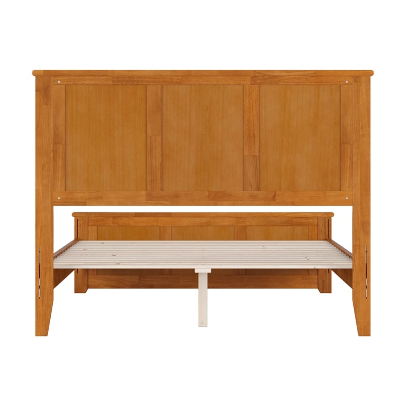 Charlotte Full Low Profile Platform Bed with Matching Footboard in Light Toffee