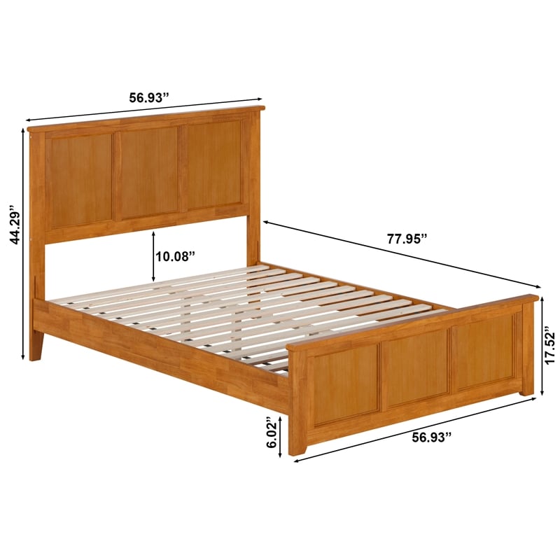 Charlotte Full Low Profile Platform Bed with Matching Footboard in Light Toffee