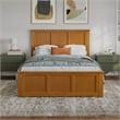 Charlotte Full Low Profile Platform Bed with Matching Footboard in Light Toffee