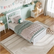 Becket Twin Wood Low Profile Platform Bed with Matching Footboard in White