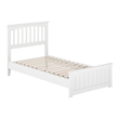 Becket Twin Wood Low Profile Platform Bed with Matching Footboard in White