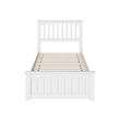 Becket Twin Wood Low Profile Platform Bed with Matching Footboard in White
