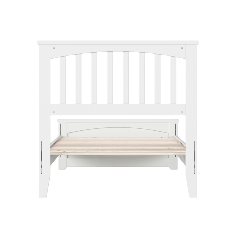Becket Twin Wood Low Profile Platform Bed with Matching Footboard in White