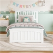 Becket Twin Wood Low Profile Platform Bed with Matching Footboard in White