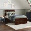 Becket Twin Wood Low Profile Platform Bed with Matching Footboard in Walnut